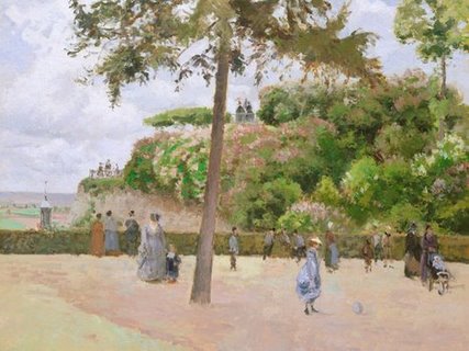 3CP2185-The-Public-Garden-at-Pontoise--ART-MODERNE-PAYSAGE-Camille-Pissarro