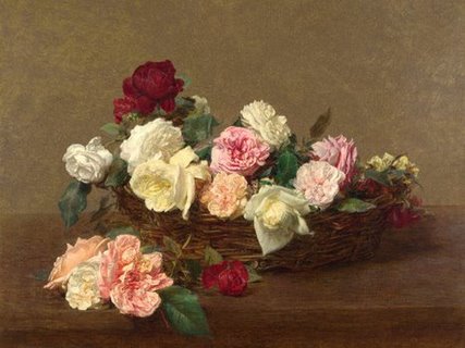 Image 3FL2726 A Basket of Roses ART CLASSIQUE FLEURS Henri Fantin-Latour