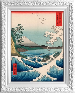 Tableau Ando-Hiroshige-Sea-at-Satta,-1858