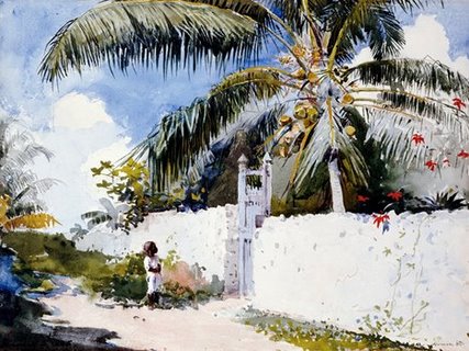 3HO2150-A-Garden-in-Nassau--ART-MODERNE-PAYSAGE-Winslow-Homer