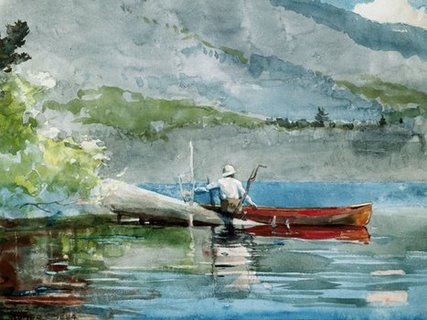 3HO2159-The-Red-Canoe--ART-MODERNE-FIGURATIF-Winslow-Homer