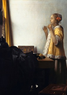 Image 3JV5637 Jan Vermeer Woman with a Pearl Necklace (detail)