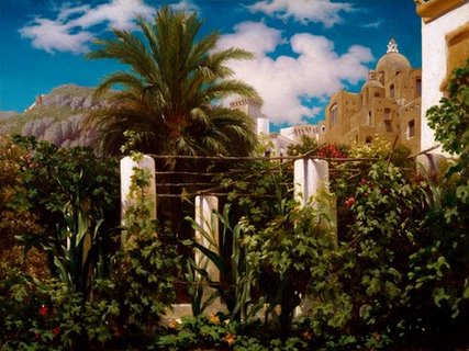 Image 3LG1964 Garden of an Inn Capri ART CLASSIQUE PAYSAGE Frederic Leighton