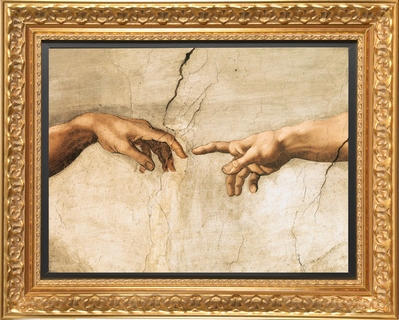 Tableau Michelangelo-Buonarroti-La-Creation-d-Adam-(detail)