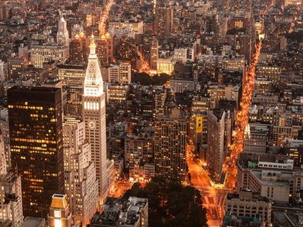 Image 3MS3278 Aerial view of Manhattan with Flatiron Building NYC URBAIN  Michel Setboun