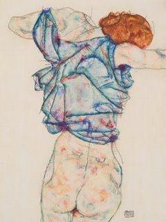 3SC078-Woman-Undressing-ART-MODERNE-FIGURATIF-Egon-Schiele