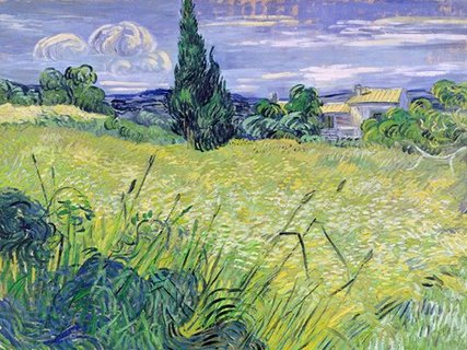 3VG1430-Landscape-with-Green-Corn--PEINTRE-PAYSAGE-Vincent-van-Gogh