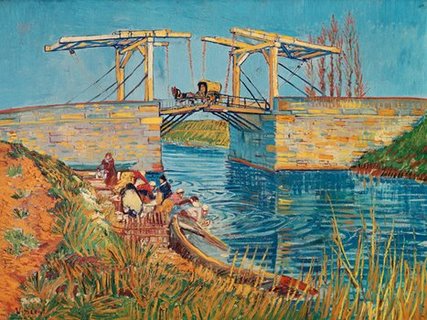 Image 3VG1958 Langlois Bridge with women washing  PEINTRE PAYSAGE Vincent van Gogh
