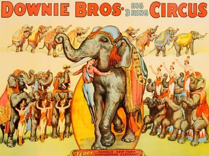 3VI1258-Downie-Bros.-Big-3-Ring-Circus-1935-VINTAGE-DECORATIF-Anonymous-