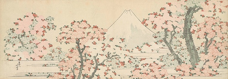 4HK5458-Katsushika-Hokusai-Mount-Fuji-with-Cherry-Trees-in-Bloom