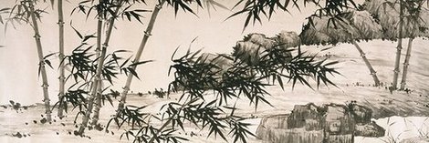 4JP1610-Bamboo-under-Spring-Rain-ART-ASIATIQUE--Xia-Chang