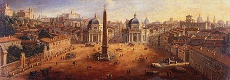 Image 4VW1102 Piazza del Popolo Rome (detail) ART CLASSIQUE PAYSAGE Gaspar Van Wittel