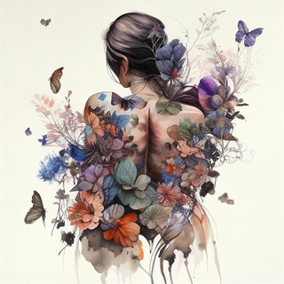 Tableau-deco-plexiglass Cfs-Butterfly-Woman-