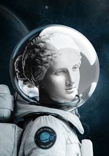 Tableau-deco-plexiglass Silver-Spacewoman