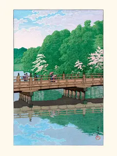 Kawase-Hasui-Le-pont-Akasa-Benkei-de-Kawase-Hasui-SE_LEPONTAKASAB