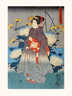 Image KUNIYOSHI Beauté en kimono du soir SE_UtagawaKuniyoshiBeauteenkimonodusoirLabitEst10