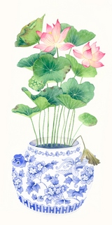 Image amad4925 Blue Porcelain Lotus Gabby Malpas FLEURS 