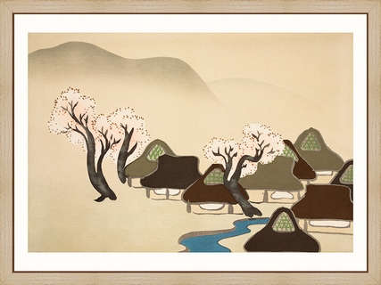 Village-with-cherry-blossoms-from-Momoyogusa---Sekka