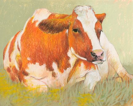 Image ig7448 Cow in the Spring vache   Loes Botman