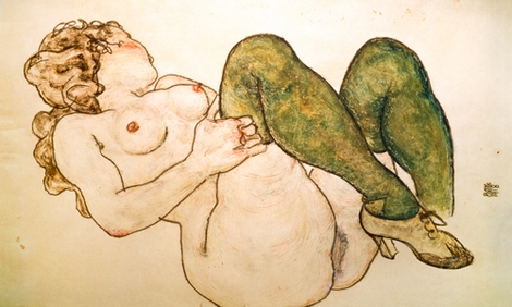 Image ig9231 Akt mit grünen Strümpfen ART CLASSIQUE  Egon Schiele