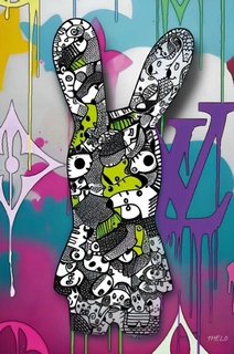 Tableau-deco-plexiglass Lapinou-Thelo