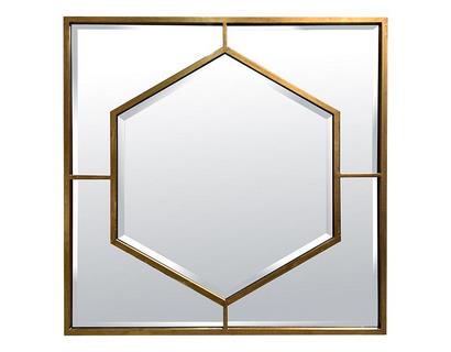 Miroir-hexagone-metal-dore-80x80cm