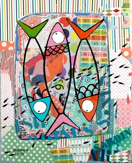 Toile imprimee Poissons-de-papier-
