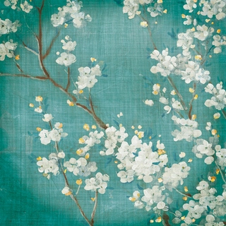 wa13841-White-Cherry-Blossoms-II-on-Blue-Aged-No---Danhui-Nai