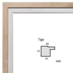 Échantillon cadre sur mesure baroque TIGE BLANC
