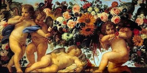 Image 2AA1600 Amours et guirlandes de fleurs II ART CLASSIQUE FIGURATIF Carlo Maratta