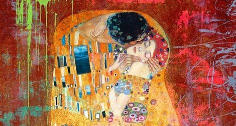 Image 2EH3497 Klimt s Kiss 2.0 (detail) URBAIN DECORATIF Eric Chestier