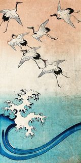 2HI4373-Cranes-Flying--ART-ASIATIQUE--Ando-Hiroshige