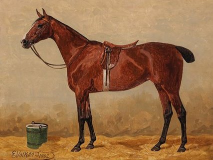 Image 3AA3061 Bay in a stable ART CLASSIQUE CARTE Emil Volkers