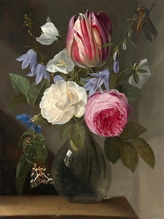 3AA5881-Jan-Philips-van-Thielen-Roses-and-a-Tulip-in-a-Glass-Vase