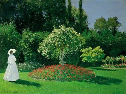 Image 3CM033 Young Woman in a Garden PEINTRE PAYSAGE Claude Monet
