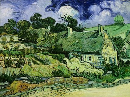 3VG1431-House-with-Straw-Ceiling-Cordeville--PEINTRE-PAYSAGE-Vincent-van-Gogh