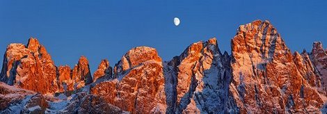 Image 4FK3118 Pale di San Martino and moon Italy PAYSAGE  Frank Krahmer