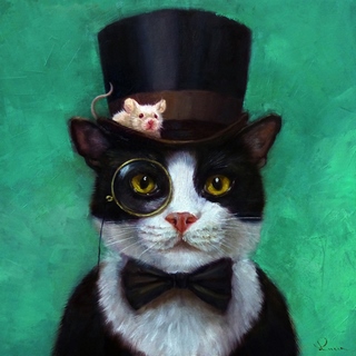Image h1188d Tuxedo Cat HUMOUR ANIMAUX  Lucia Heffernan